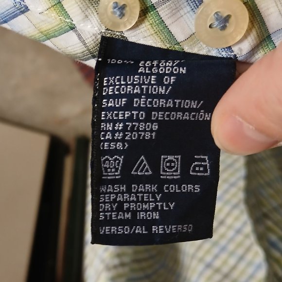 Tommy Hilfiger 80s 2 Ply Fabric Plaid Short Sleeve Men's XL Button Down Shirt - Picture 9 of 11